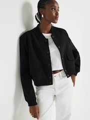 Dark black - River Islan Bomberjacke in Tailored Fit - Bild 1 von 4
