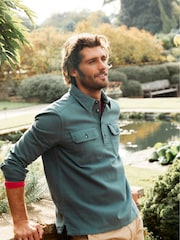 FatFace Thompson Green Smock Overshirt - Image 1 of 6