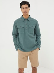 FatFace Thompson Green Smock Overshirt - Image 3 of 6