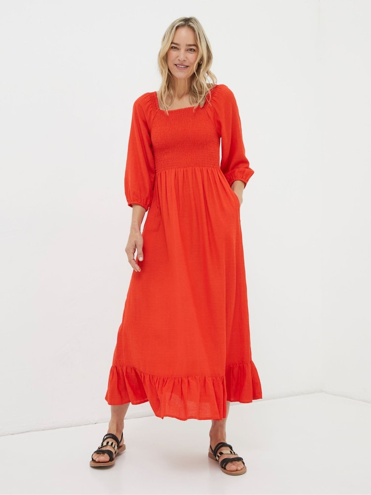 FatFace Red Midi Dress - Image 1 of 6