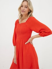 FatFace Red Midi Dress - Image 4 of 6