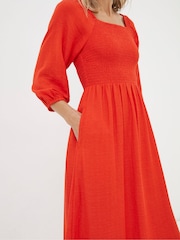 FatFace Red Midi Dress - Image 5 of 6