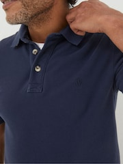 FatFace Navy Blue Pique Polo Shirt - Image 3 of 5