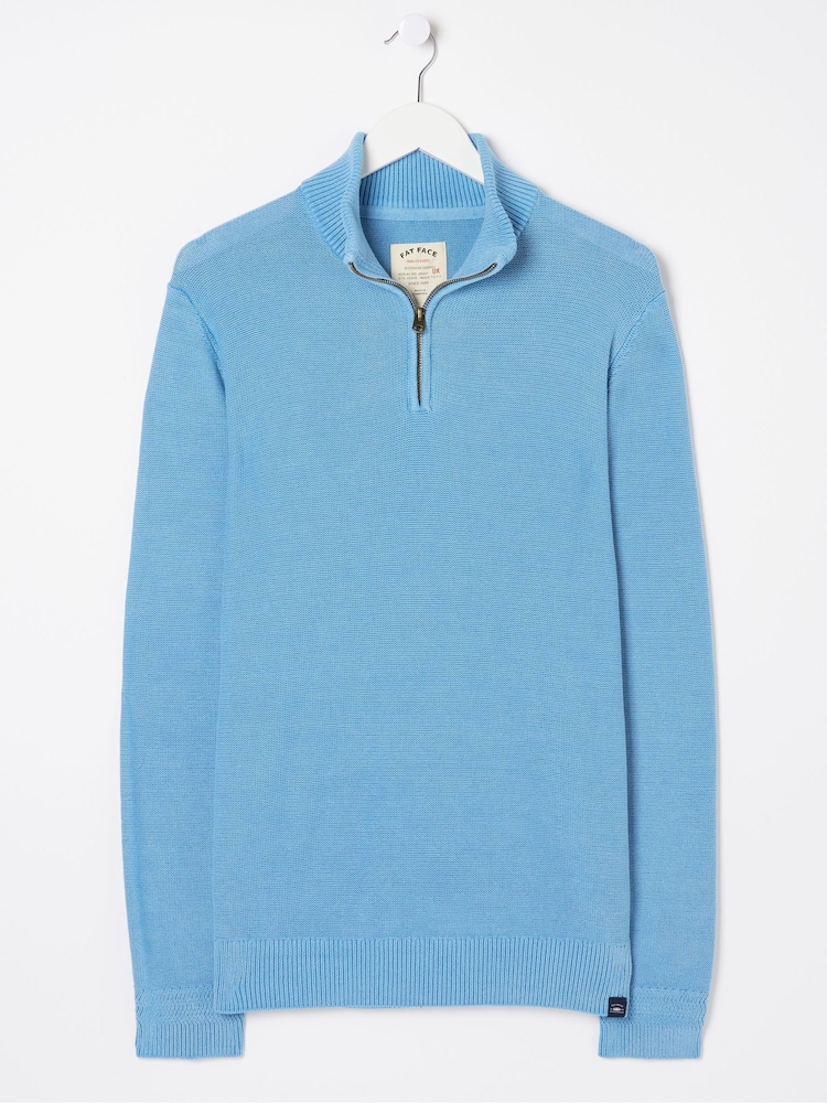 FatFace Blue Berwick Half Neck Jumper - Image 5 of 5