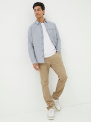 FatFace Blue Long Sleeve Nacton Stripe Shirt - Image 1 of 5