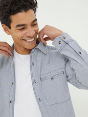 FatFace Blue Long Sleeve Nacton Stripe Shirt - Image 3 of 5