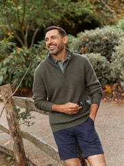 FatFace Pembrey Green Half Neck Jumper - Image 1 of 6