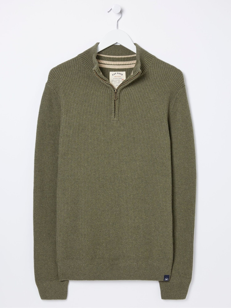 FatFace Pembrey Green Half Neck Jumper - Image 6 of 6 FatFace Pembrey Green Half Neck Jumper - Image 6 of 6