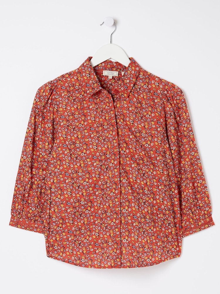 FatFace Red Gradient Floral Shirt - Image 5 of 5 FatFace Red Gradient Floral Shirt - Image 5 of 5