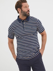 FatFace Blue Stripe Polo Shirt - Image 1 of 5