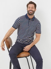 FatFace Blue Stripe Polo Shirt - Image 3 of 5