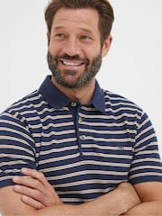 FatFace Blue Stripe Polo Shirt - Image 4 of 5