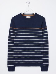 FatFace Braunton Blue Stripe Crew Jumper - Image 4 of 4