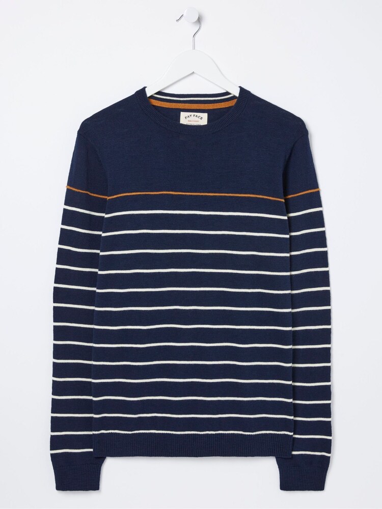 FatFace Braunton Blue Stripe Crew Jumper - Image 4 of 4