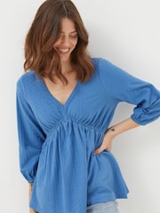 FatFace Blue Francesca Top - Image 1 of 5