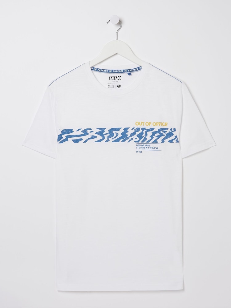 FatFace White Out Of Office T-Shirt - Image 5 of 5