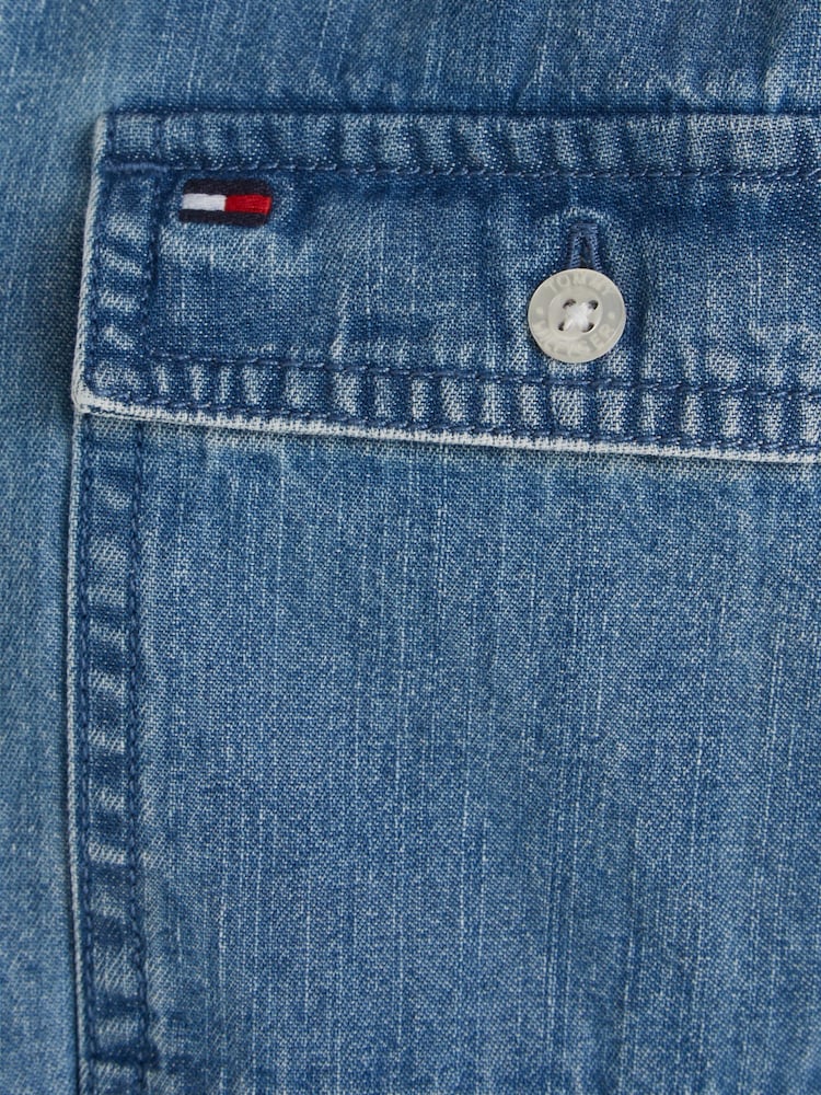 Tommy Hilfiger Blue 100% Cotton Soft Denim Shirt - Image 6 of 6