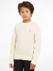 Tommy Hilfiger Cream Essential 100% Cotton Sweater - Image 1 of 5