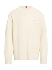 Tommy Hilfiger Cream Essential 100% Cotton Sweater - Image 4 of 5