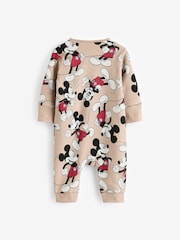 Neutral Mickey Mouse Baby 100% Cotton Sleepsuit and Bib Set 2 Piece (0mths-3yrs) - Image 2 of 8