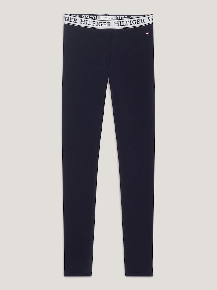 Tommy Hilfiger Blue Monotype Tape Leggings - Image 1 of 3