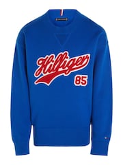 Tommy Hilfiger Blue Terry Knit Script 100% Cotton Sweater - Image 4 of 6