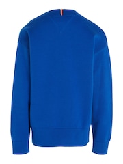 Tommy Hilfiger Blue Terry Knit Script 100% Cotton Sweater - Image 5 of 6