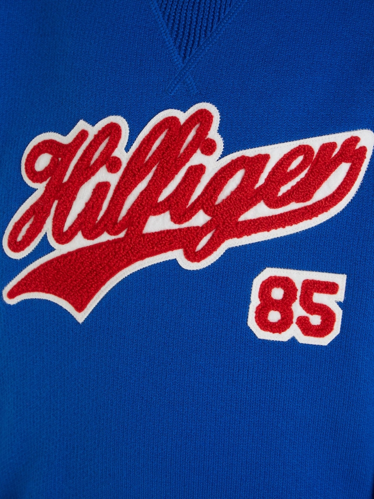Tommy Hilfiger Blue Terry Knit Script 100% Cotton Sweater - Image 6 of 6