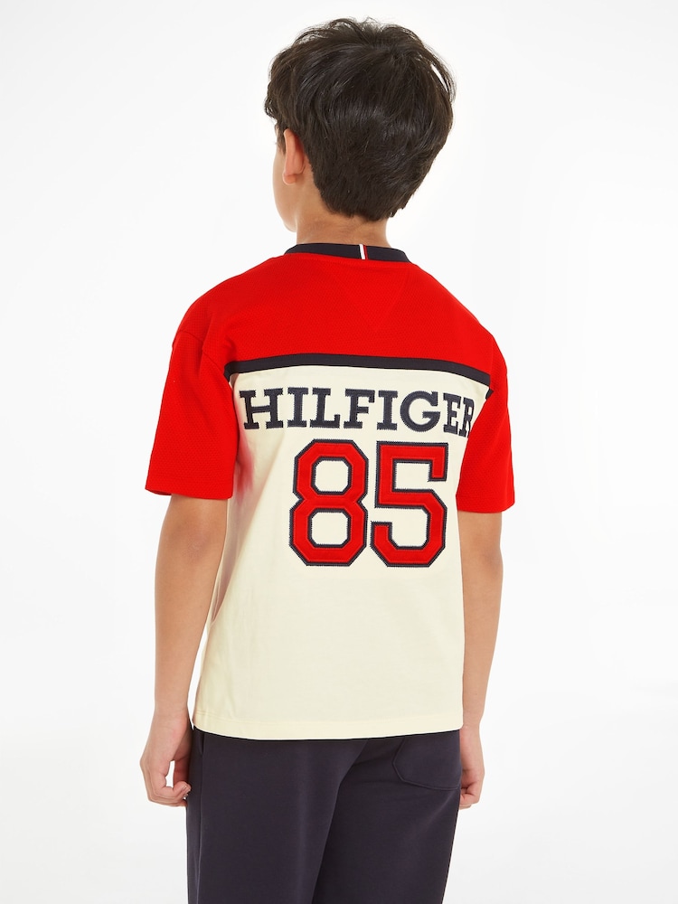 Tommy Hilfiger White Varsity 100% Cotton T-Shirt - Image 2 of 5