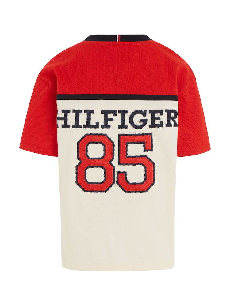 Tommy Hilfiger White Varsity 100% Cotton T-Shirt - Image 5 of 5