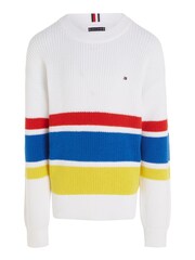 Tommy Hilfiger White Bold Stripe Sweater - Image 4 of 6
