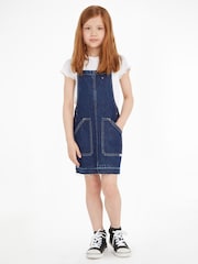 Tommy Hilfiger Blue Denim 100% Cotton Dungarees Dress - Image 1 of 6