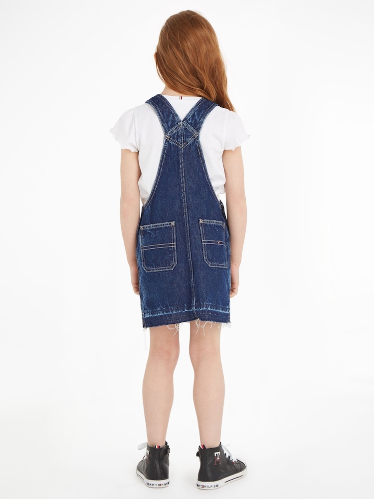 Tommy Hilfiger Blue Denim 100% Cotton Dungarees Dress - Image 2 of 6