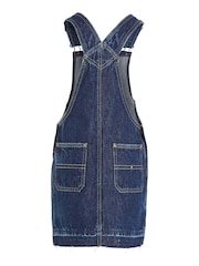 Tommy Hilfiger Blue Denim 100% Cotton Dungarees Dress - Image 5 of 6