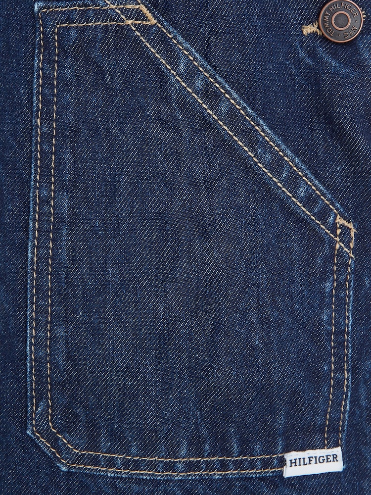 Tommy Hilfiger Blue Denim 100% Cotton Dungarees Dress - Image 6 of 6