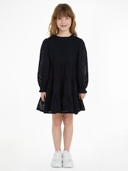Tommy Hilfiger Blue Broderie Anglaise Dress - Image 1 of 6