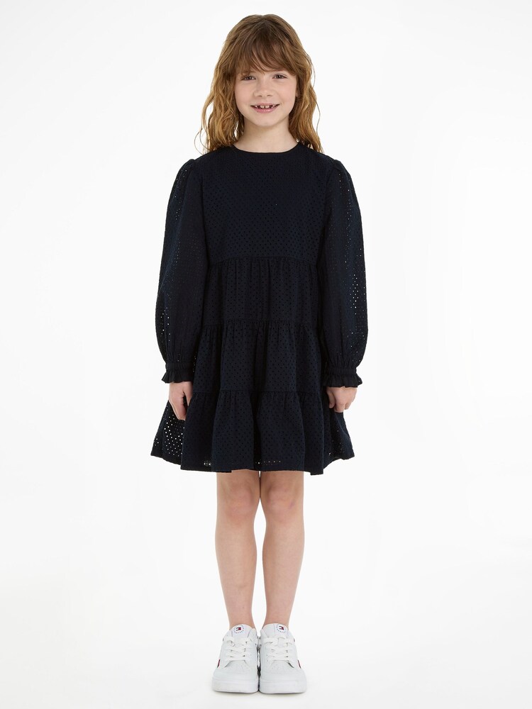 Tommy Hilfiger Blue Broderie Anglaise Dress - Image 1 of 6 Tommy Hilfiger Blue Broderie Anglaise Dress - Image 1 of 6