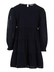 Tommy Hilfiger Blue Broderie Anglaise Dress - Image 4 of 6