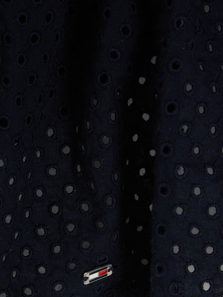 Tommy Hilfiger Blue Broderie Anglaise Dress - Image 6 of 6