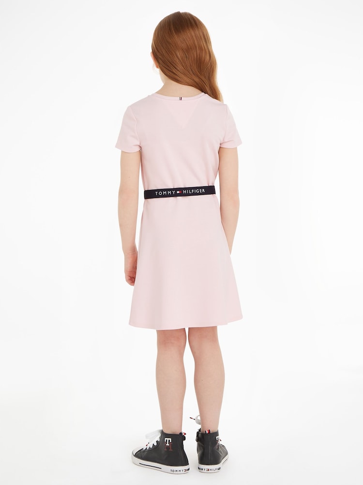 Tommy Hilfiger Pink Essential Skater Dress - Image 2 of 6