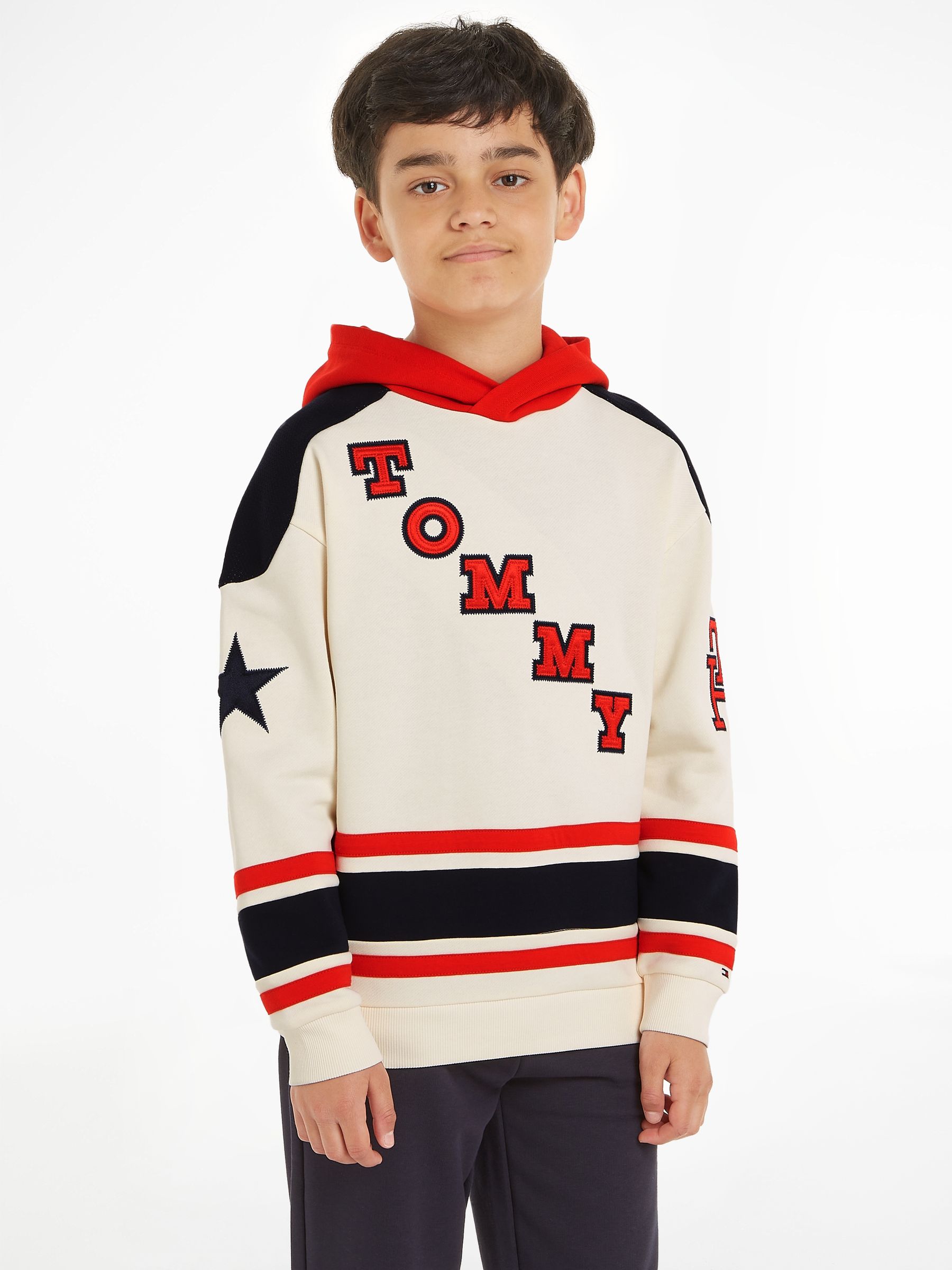 Tommy hilfiger cream hoodie on sale