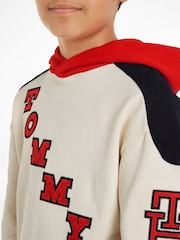 Tommy Hilfiger Cream 100% Cotton Varsity Hoodie - Image 3 of 6