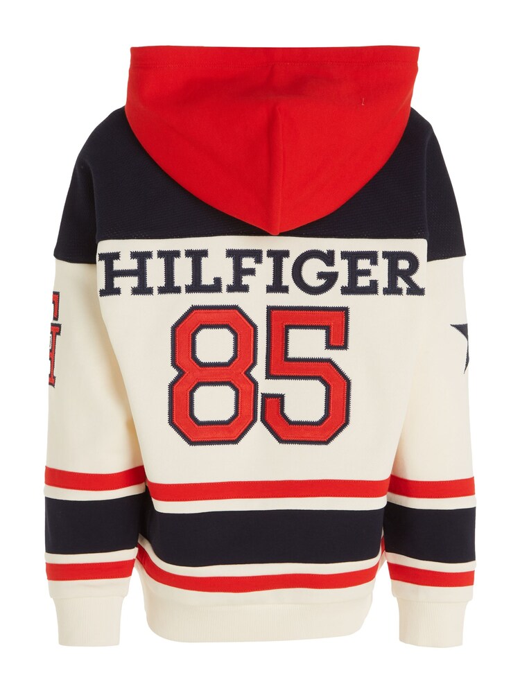 Tommy Hilfiger Cream 100% Cotton Varsity Hoodie - Image 5 of 6