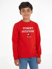 Tommy Hilfiger Red Logo Sweatshirt - Image 1 of 6