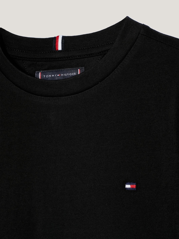 Tommy Hilfiger Black Essential 100% Cotton Logo T-Shirt - Image 3 of 3
