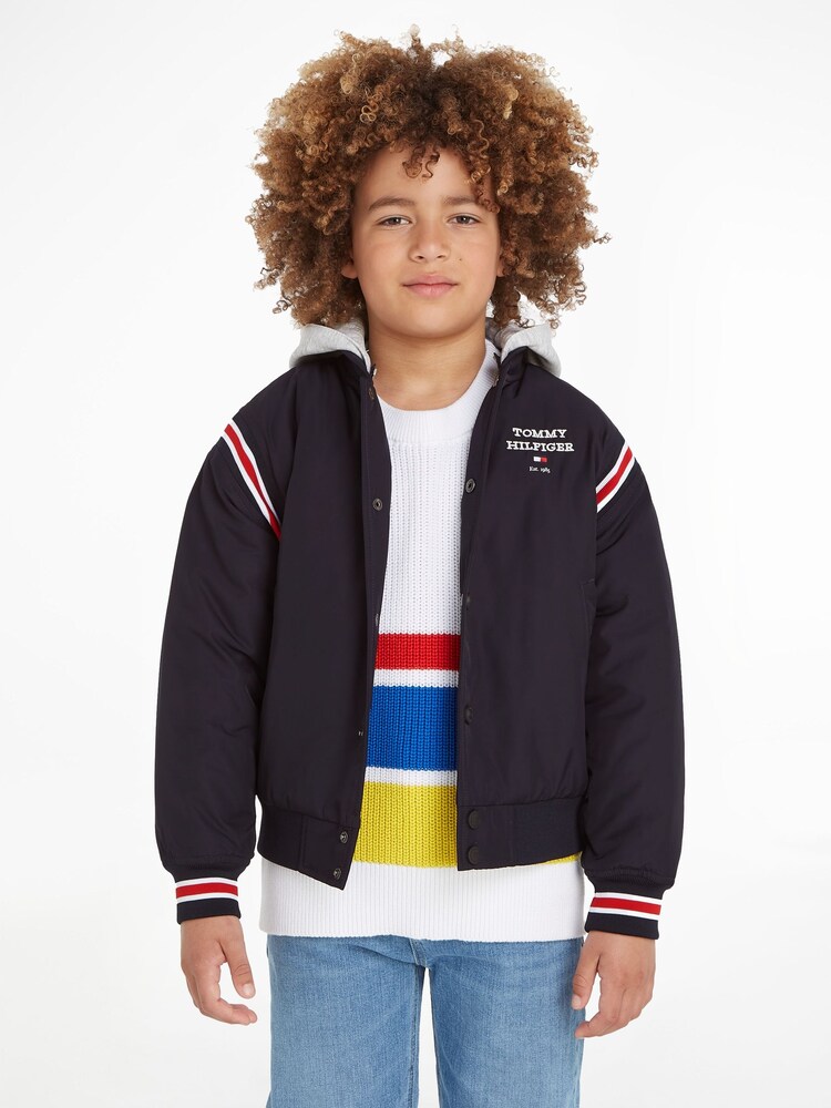 Синяя куртка-бомбер с логотипом Tommy Hilfiger - Image 1 of 6