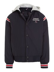 Синяя куртка-бомбер с логотипом Tommy Hilfiger - Image 4 of 6