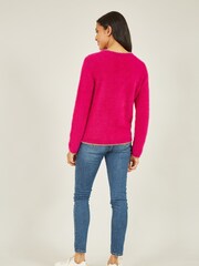 Mela Pink Fluffy Star Christmas Jumper - Image 3 of 5