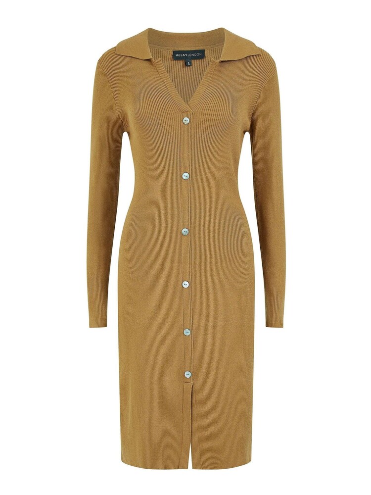 Mela Brown Knitted Shirt Dress - Image 5 of 5