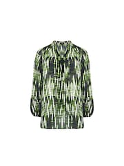 Live Unlimited Green Blurred Print Pintuck Blouse - Image 5 of 5